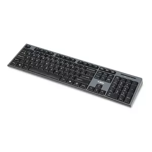 IBOX Desktop Kit Pro bezvadu komplekts — klaviatūra QWERTY pilna izmēra 104 taustiņi, pele 1200 DPI, 2.4 GHz, melna