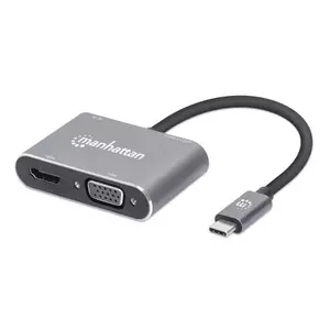 Manhattan 130691 dokstacija Vadu USB 3.2 Gen 1 (3.1 Gen 1) Type-C Pelēks
