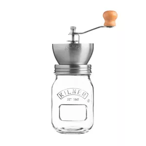Coffee grinder KILNER Kilner Coffee Grinder — stainless steel body, transparent hopper, 90×145×215 mm