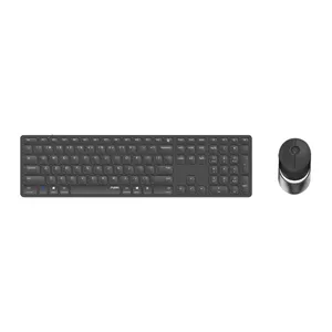 Rapoo 9850M Keyboard Mouse included Home RF Wireless Bluetooth QWERTZ German Grey
