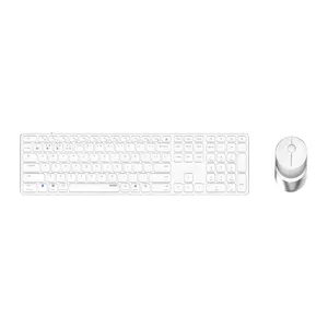 Rapoo 9850M Keyboard Mouse included Home RF Wireless Bluetooth QWERTZ German White
