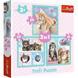 Puzzle 3w1 Cute pets набор пазлов от TREFL – 3 в 1, детский развивающий пазл
