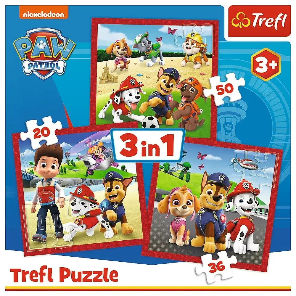 Puzle 3‑1 TREFL Puzzle 3w1 Happy dogs Paw Patrol Photo 5