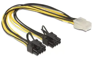 DeLOCK 83433 internal power cable 0.3 m PCI-E 6+2 pin 6-pin