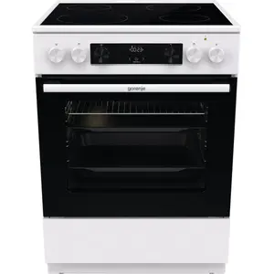 Freestanding cooker Gorenje GEC6C40WD — Electric ceramic hob 4 zones, 71 L oven, rotary & touch controls
