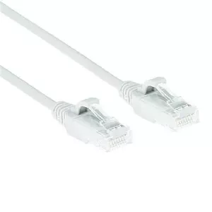 ACT White 5 meter LSZH U/UTP CAT6 datacenter slimline patch cable snagless with RJ45 connectors
