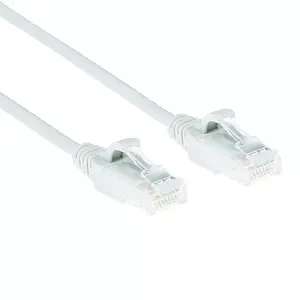 ACT White 3 metri LSZH U/UTP CAT6 datu centra plānais patch kabelis bez aizķeršanās ar RJ45 savienotājiem