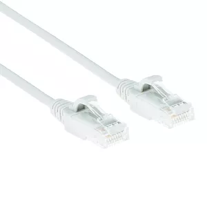 ACT White 2 meter LSZH U/UTP CAT6 datacenter slimline patch cable snagless with RJ45 connectors