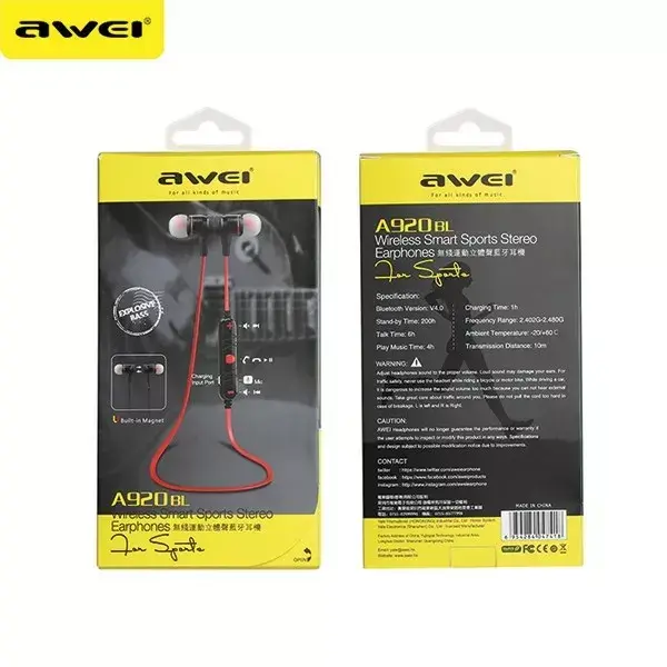 Awei A920BL sporta Bluetooth austiņas Photo 5