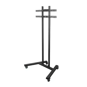 Floor TV Trolley B-TECH BT8503/B — Large universal flat screen stand, VESA 800×600, Ø50mm poles 1.8m, 50 kg