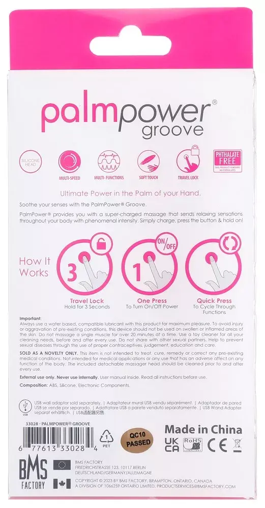 Mini nūjiņas masētājs palmpower Groove — 15,4 cm Photo 7