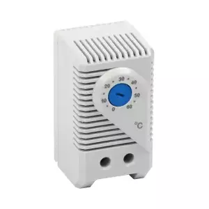 Thermostat Alantec KTS, rotary control, IP20, plastic housing, grey, -45–70°C, 60×33×43 mm