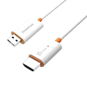 j5create JVAW56-N Беспроводной адаптер дисплея приемник - Интерфейс HDMI и USB с выходом Wi-Fi для телефонов, планшетов, ноутбуков и HDTV