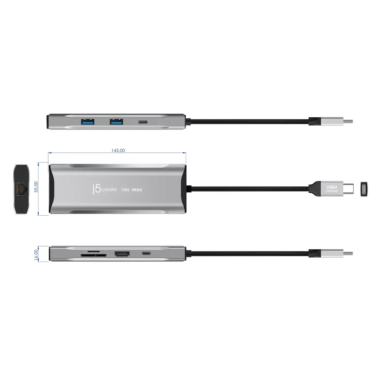 j5create JCD393 4K60 Elite USB-C Mini Doks Photo 6