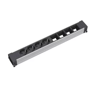 Jaudas pagarinātājs 4 AC kontaktligzdām Bachmann 909.007 Melns Sudrabs