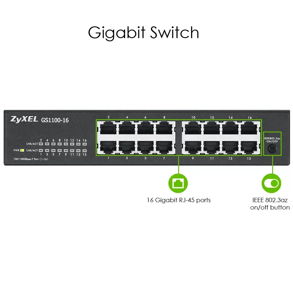 Zyxel GS1100-16 Nevadāms Gigabit slēdzis Photo 5
