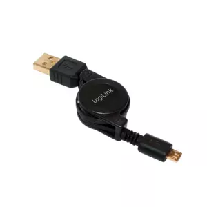 LogiLink CU0090 USB kabelis 0,75 m USB 2.0 USB A Micro-USB B Melns