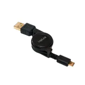 LogiLink CU0090 USB кабель USB 2.0 USB A - Micro-USB B Штекер/Штекер Позолоченные контакты Черный