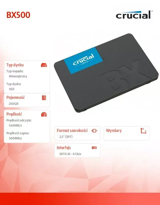 CRUCIAL CT240BX500SSD1 649528787323 Photo 19