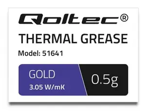 Thermal paste QOLTEC 51641, thermal conductivity 3.05 W/m·K, 0.5 g, gold