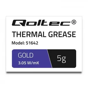 Thermal paste QOLTEC 51642 heat sink compound 3.05 W/m·K, 5 g, gold