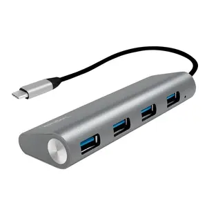 LogiLink UA0309 USB 3.2 Gen 1 Type-C Hub with 4 Ports USB 3.2 Gen 1 Type-A 5000 Mbit/s Grey