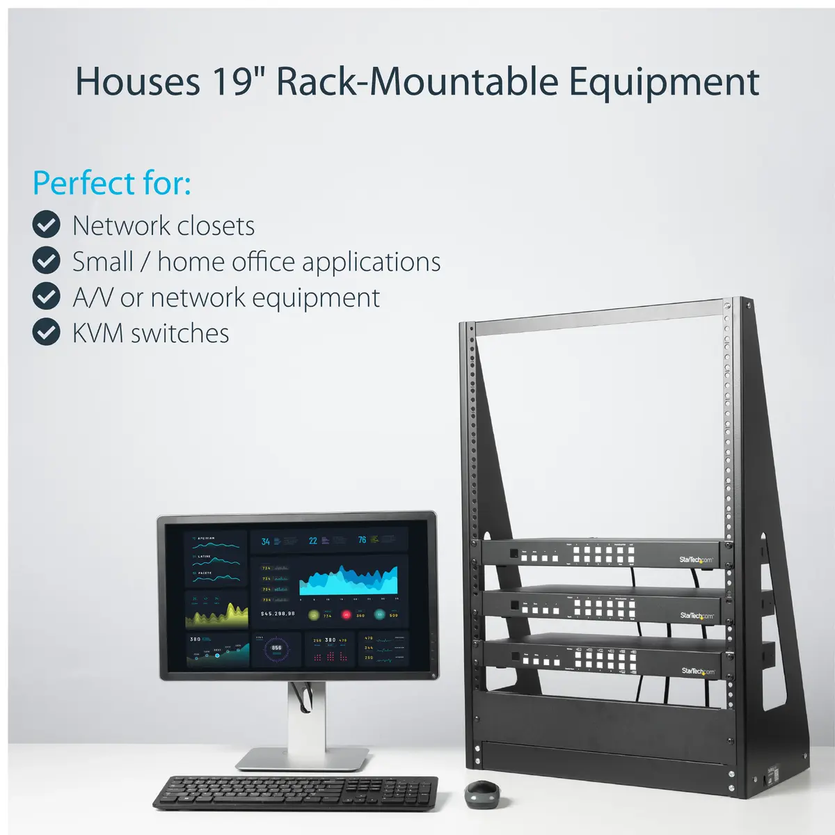StarTech 2POSTRACK16 16U 2-Post Server Rack Photo 9