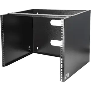 StarTech.com WALLMOUNT8 8U Wall Mount Network Rack - 14 Inch Deep Low Profile 19 Inch Patch Panel Bracket for Shallow Server and IT Equipment Network Switches 36.3 kg Capacity Black TAA