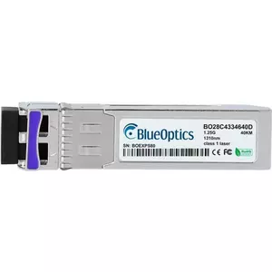 SFP fiber optic transceiver BlueOptics 100-04063-BO, 1250 Mbit/s, silver, MTBF 1,000,000 h