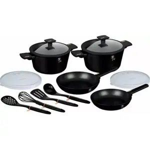 Cookware set berlinger haus BH-7097, 12-piece titanium-coated pots and pans set