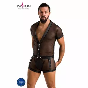 Комплект белья PASSION Michael Black размер L/XL — чёрный, скоординированный набор для интимной носки