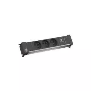 Power strip Bachmann 916.1227 — 3 outlets, USB port, French UTE plug, 20 cm cable, black