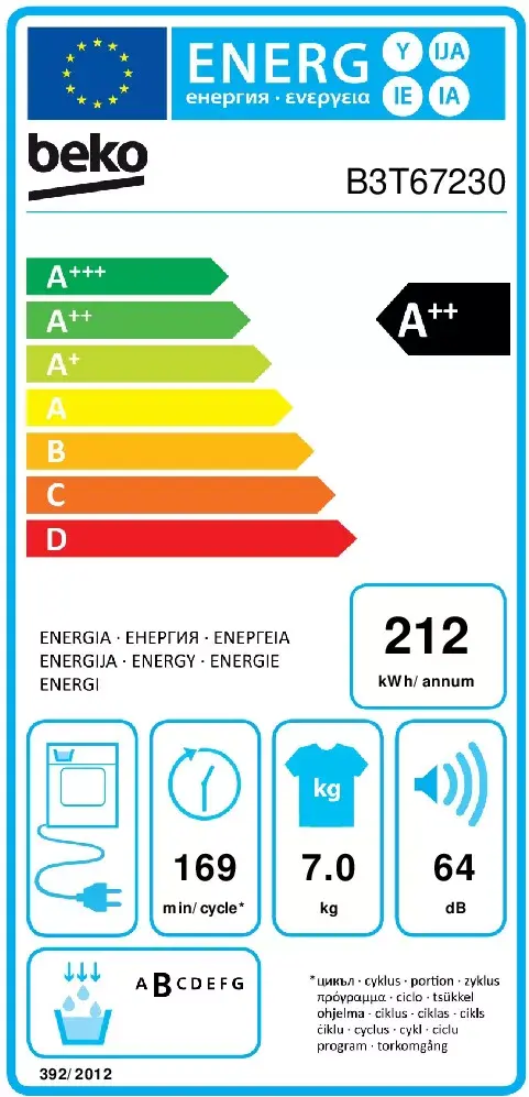 Beko B3T67230 Heat Pump Tumble Dryer 7 kg Photo 6