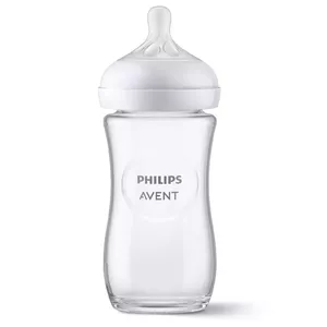 Стеклянная бутылочка для кормления Philips AVENT Natural Response SCY933/01 — 240 мл, антиколиковая, силиконовая соска