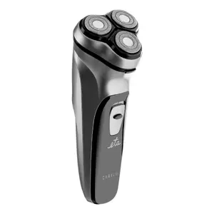 Rotation shaver trimmer ETA Charlie — 3-head cordless shaver, Li‑Ion built-in battery, AC/Battery, Black/Grey