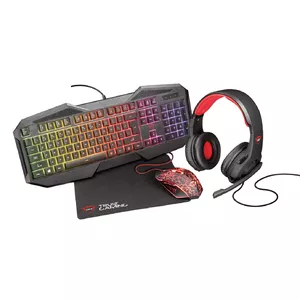 Игровая клавиатура и мышь Trust GXT 788RW QWERTY UK English Чёрный