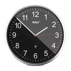 Mechanical Clock Mebus 19578 Round Black Battery AA 30 cm