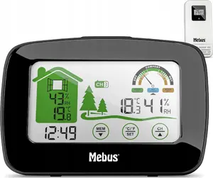 Weather station Mebus 40902 — wireless indoor/outdoor temperature and humidity monitor