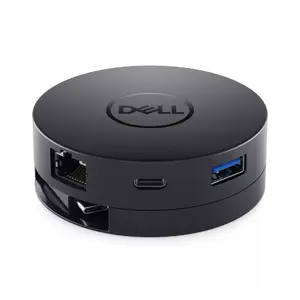 Mobilais pārvadsdoks Dell DA300 — USB-C (USB 3.2 Gen 2), Gigabit Ethernet, 4K, melns