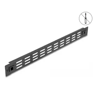 Vented Blank Panel DeLOCK 19" 66985 Black Metal 1U