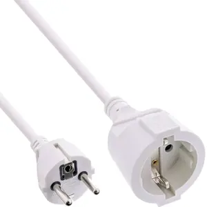 Power extension cable InLine 10 m white — 1x AC outlet Type E/F, 230 V, indoor