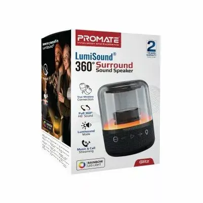 Portatīvais skaļrunis PROMATE Glitz LumiSound® DOCGLITZBK Photo 5