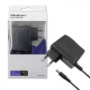 Indoor Power Adapter Qoltec 51023 24W Black 220-240V