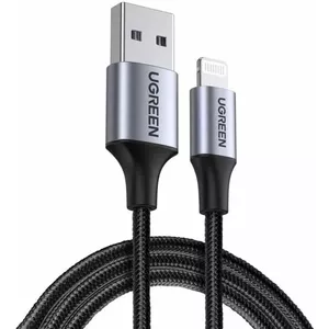 USB A to Lightning cable UGREEN 60156, USB 2.0, 1 m, Black