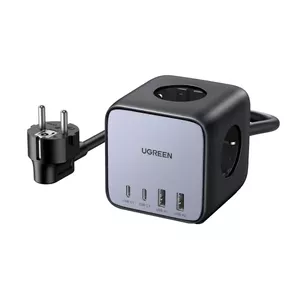 Ugreen Diginest Cube 7-в-1 3 AC розетки Type C 3680W Черный