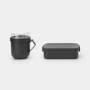 Lunch box set BRABANTIA Make & Take dark grey Adult 2 pcs