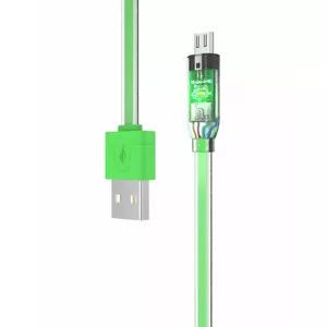 Kabelis Hoco Universal Micro Usb LED Touch UPM07 Green