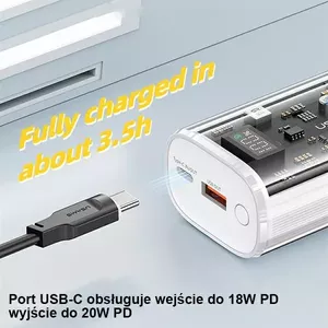 Portable Power Bank USAMS 9000mAh PD 20W QC3.0+PD Dual-Port Fast Charge