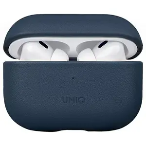 Protective genuine leather case Uniq Terra for AirPods Pro 2 — blue