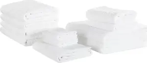 Towel set Beliani AREORA — cotton, 11 pieces, white